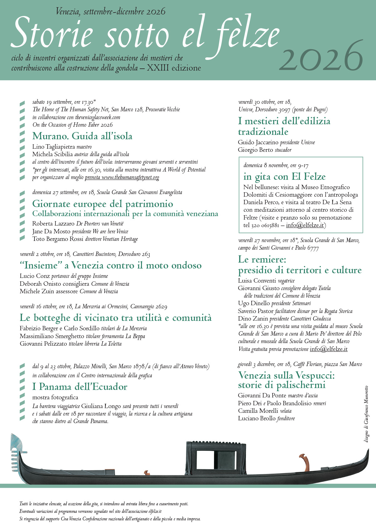 Storie sotto el fèlze 2026 - calendario eventi